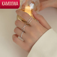 KAMIXIWA时尚个性戒指套装2022年新款潮韩ins女冷淡风叠戴食指戒网红指环