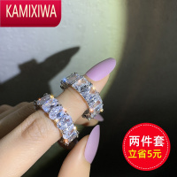 KAMIXIWA闪亮锆石戒指女网红冷淡风指环欧美个性食指关节戒潮