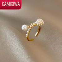 KAMIXIWA小众巴洛克珍珠戒指女时尚ins潮网红个性设计冷淡风高级感食指环