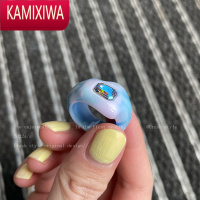 KAMIXIWA紫色树脂锆石开口戒指女时尚个性网红食指戒小众设计情侣指环套装