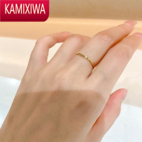 KAMIXIWA小方戒指不掉色镀金小方戒指抖音小红书简约镶钻网红