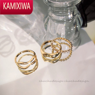 KAMIXIWA冷淡风高级感戒指女小众设计ins风时尚个性食指戒网红复古指环