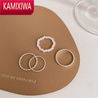 KAMIXIWA可调节戒指ins高级感气质韩国网红冷淡风细关节珍珠素圈指环