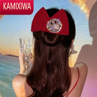 KAMIXIWA笑脸懒人扭扭夹盘发器网红2022年新款水钻蝴蝶结丸子头饰发饰爆