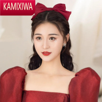 KAMIXIWA新娘复古大蝴蝶结发夹顶夹仙女森女系弹簧夹敬酒服头饰红色结婚