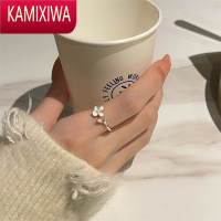 KAMIXIWA珍珠花朵戒指女网红设计小众轻奢气质高级感开口戒时尚个性食指戒