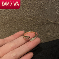 KAMIXIWA交叉开口白色贝母戒指女韩ins潮高级感网红冷淡风食指戒气质指环