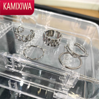 KAMIXIWA五件套戒指女韩国网红个性ins简约叠戴麻花食指个性指环组合套装