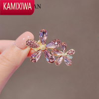 KAMIXIWA夹子头饰发夹女侧边刘海夹仿水晶花朵发卡鸭嘴夹小卡子