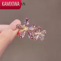 KAMIXIWA夹子头饰发夹女侧边刘海夹仿水晶花朵发卡鸭嘴夹小卡子