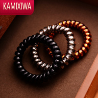 KAMIXIWA加粗电话线发圈女韩国扎头发头绳发绳橡皮筋黑色简约线圈皮套发饰