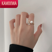 KAMIXIWA时尚个性蝴蝶珍珠戒指女ins潮小众设计轻奢开口食指戒指网红指环