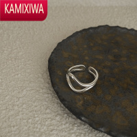 KAMIXIWA扭曲双层开口戒指女套装组合设计小众食指戒时尚个性百搭网红指环