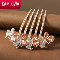 KAMIXIWA水钻发梳蝴蝶发卡后脑勺盘发插梳女簪子婆婆头花发夹古风发簪头饰