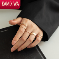 KAMIXIWA戒指6件套日韩高级感冷淡风金属指环女组合潮网红ins时尚创意百搭