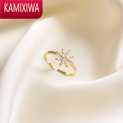 KAMIXIWA八芒星开口戒指女简约时尚个性小众设计高级感指环精致网红食指戒