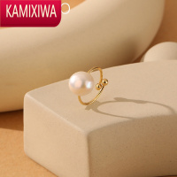KAMIXIWA欧美冷淡风巴洛克珍珠可调节戒指女小众设计ins潮复古高级感