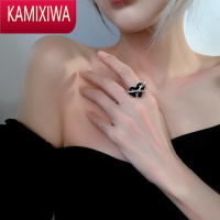 KAMIXIWA禁锢的心~潮酷金属荆棘爱心辣妹戒指女时尚个性小众设计开口指环