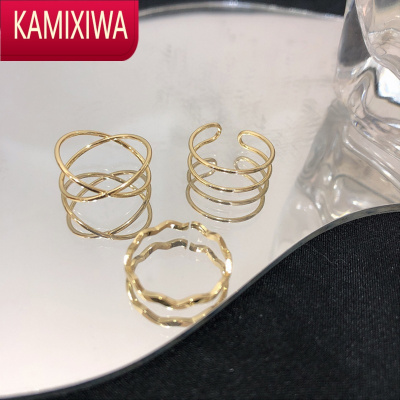 KAMIXIWA叠戴戒指小众设计高级感轻奢时尚个性食指指环ins冷淡风简约装饰