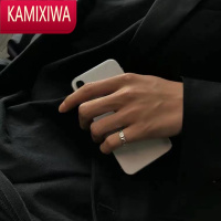 KAMIXIWAs银戒指女潮冷淡风小众复古褶皱设计个性港风男女情侣锡纸戒指