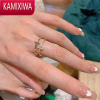 KAMIXIWA送素圈戒指 冷淡风高级感食指戒指女ins潮戒指轻奢小众精致时尚