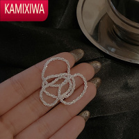 KAMIXIWA2件套~波光粼粼戒指个性素圈高级指环尾戒女轻奢冷淡风小众食指戒