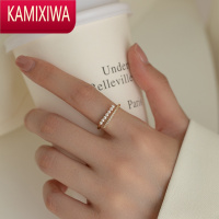 KAMIXIWA珍珠戒指女2022年新款潮时尚个性食指戒小众设计简约可调节开口戒