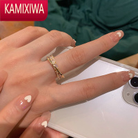 KAMIXIWA送 素圈戒指 时尚个性开口戒指轻奢小众设计精致食指戒指女ins潮