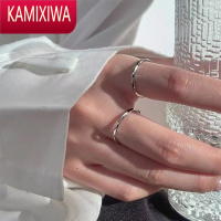 KAMIXIWA开口素圈戒指高级感女时尚个性小众设计食指戒简约麻花戒