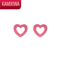 KAMIXIWA夏日少女粉色爱心耳钉银针2022年新款女式可爱小清新日韩耳环
