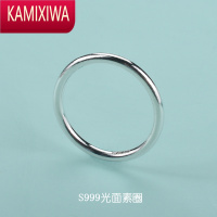 KAMIXIWA素圈戒指女999尾戒男士小众设计光面情侣对戒古法食指环礼物