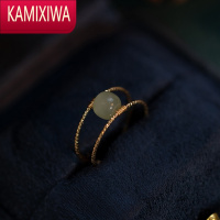 KAMIXIWA青麓.晚星*和田玉戒指复古珍珠ins简约冷淡风食指双层小众可调节