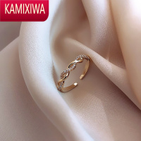 KAMIXIWA编织麻花开口戒指女小众设计时尚个性素圈食指ins潮指环冷淡风
