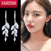 KAMIXIWA吊坠流苏耳环女韩国气质长款简约长流苏耳坠人造水晶耳坠舞台耳环