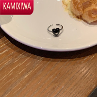 KAMIXIWA甜酷爱心珍珠戒指女小众设计高级感开口食指戒可调节时尚个性手饰