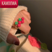 KAMIXIWA童趣彩色小熊戒指~撞色春夏季新款指环小众设计感花朵可爱食指戒