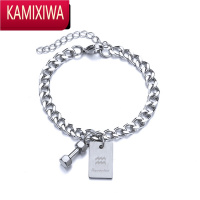 KAMIXIWA十二星座钛钢手链男士潮单身ins小众设计冷淡风嘻哈哑铃简单大方