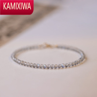 KAMIXIWA极细3mm5A灰月光6A蓝月光石手链女冰种蓝光森系灰色ins小众冬