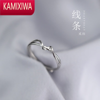 KAMIXIWA]简约线条女戒指小众设计几何指环冷淡风时尚个性