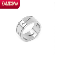 KAMIXIWA欧美ins潮小众设计个性嘻哈钛钢冷淡风对号戒指男女款不褪色指环