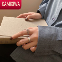 KAMIXIWA不规则素圈两件套装戒指女ins潮时尚个性小众设计开口可调节指环