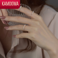 KAMIXIWA戒指女小众设计珍珠高级冷淡风复古ins潮食指开口调节尾戒
