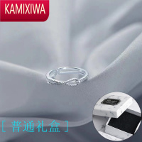 KAMIXIWA戒指女高级冷淡风镶钻小众设计ins潮食指戒开口可调节尾戒