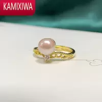 KAMIXIWA戒指]淡水珍珠戒指雅复古精致指环气质简约皇冠戒指
