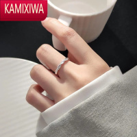 KAMIXIWA2022新款送女友麻花小钻戒指高级感女韩版时尚开口可调节