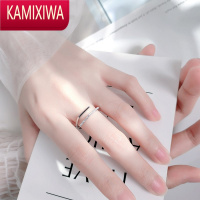 KAMIXIWAs银戒指女韩版小清新几何镶钻多边形简约开口手指饰品