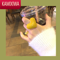 KAMIXIWAGREEN新品夸张爱心花朵个性戒指日韩
