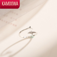 KAMIXIWA海豚食指戒指女ins潮韩版简约可爱时尚个性网红开口戒
