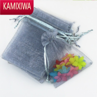 KAMIXIWA灰色抽绳束口袋纱袋首饰袋饰品包装袋子小号迷你礼品袋小袋子定制