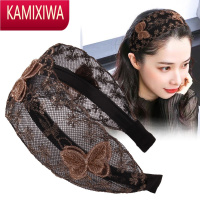 KAMIXIWA发箍韩国宽边蝴蝶结遮白发带齿妈妈网红蕾丝发带压发卡发夹头箍女头饰
